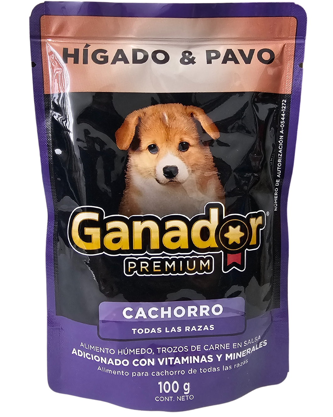 GANADOR ALIMENTO HUMEDO PREMIUM WET CACHORRO HÍGADO & PAVO