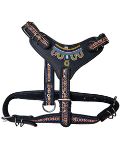 Pechera Huichol para Perros de 20-30 kg: Cinta Reforzada y Estilo Artesanal