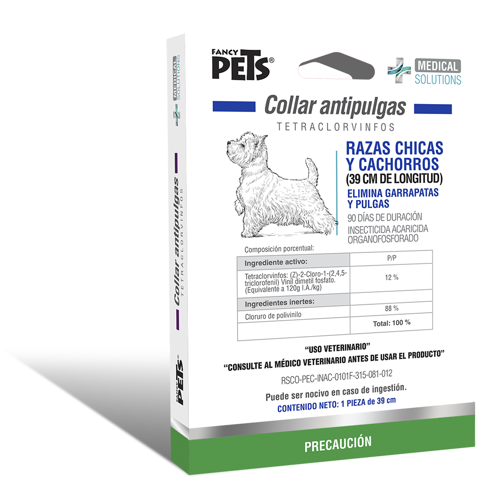 COLLAR ANTIPULGAS PARA PERRO MEDICAL SOLUTIONS RAZAS CHICAS Y CACHORROS