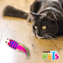 Cargar imagen en el visor de la galería, JUGUETE PARA GATO RATON CON PLUMA
