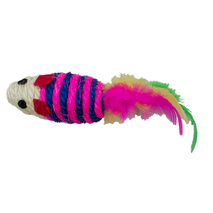 JUGUETE PARA GATO RATON CON PLUMA