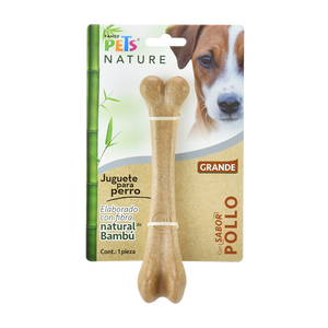 JUGUETE HUESO DE BAMBU GRANDE POLLO