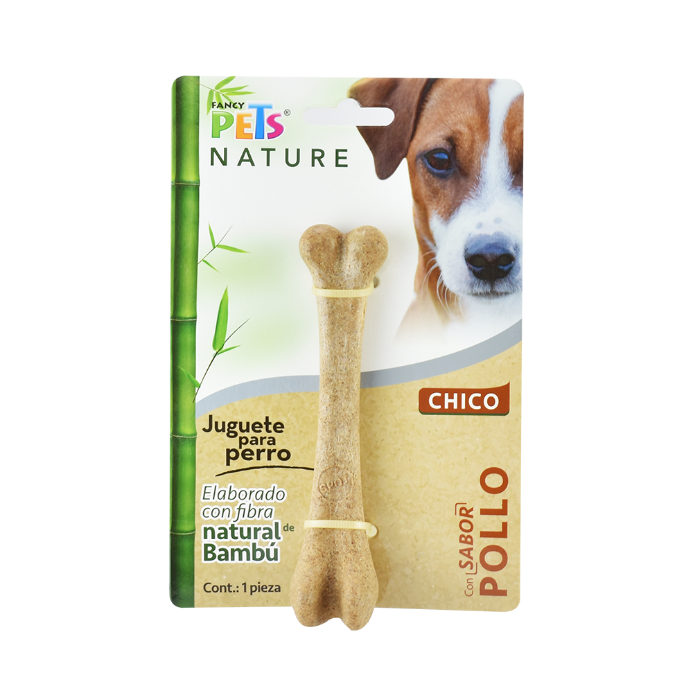 JUGUETE HUESO DE BAMBU CHICO POLLO