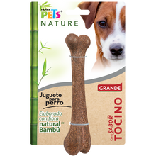 Cargar imagen en el visor de la galería, JUGUETE HUESO DE BAMBU GRANDE TOCINO

