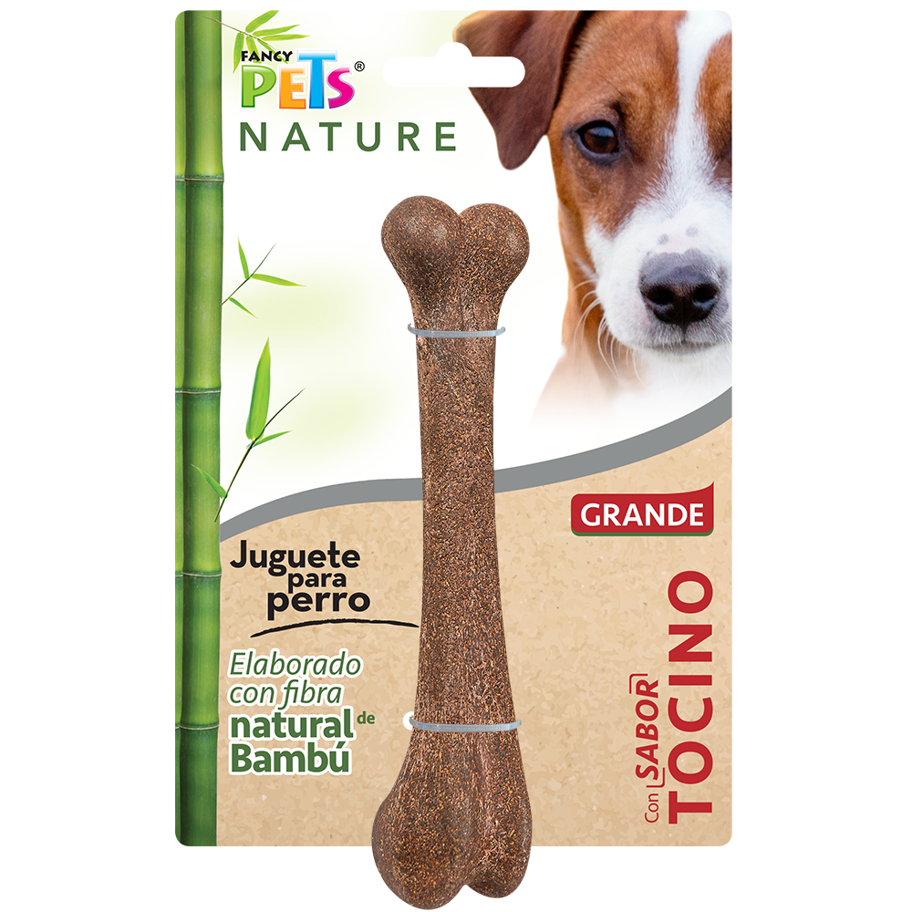 JUGUETE HUESO DE BAMBU GRANDE TOCINO