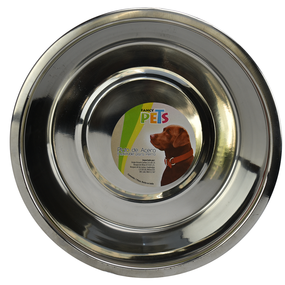 PLATO DE ACERO CON BASE ANTIDERRAPANTE 96 OZ (2.7 KG)
