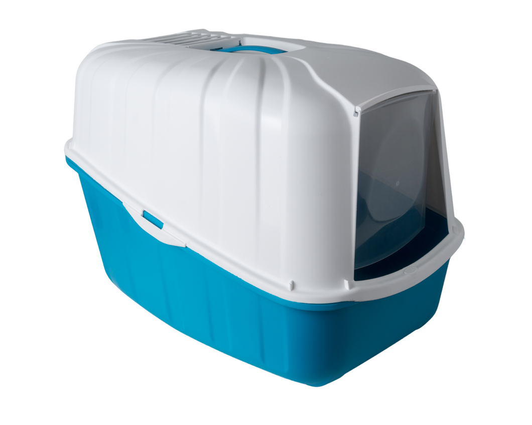 Arenero para gatos con tapa y puerta