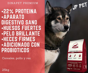 🦴 Dinapet Premium Adulto 20 kg – Alimento Seco para Perros | Alta Proteína + Piel Sana + Digestión Óptima
